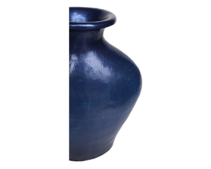 Dark Blue Terracotta Vase – Earth Collection - dharmasiadja.com - Closeup View