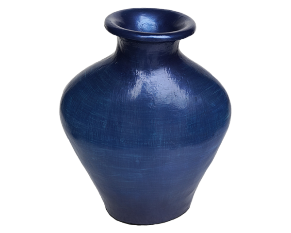 Dark Blue Terracotta Vase – Earth Collection - dharmasiadja.com - Top View