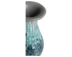 Mosaic Vase - Aqua Blue - dharmasiadja.com - Half View