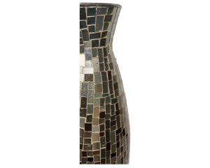 Mosaic Vase – Brown Gold - dharmasiadja.com - Closeup View