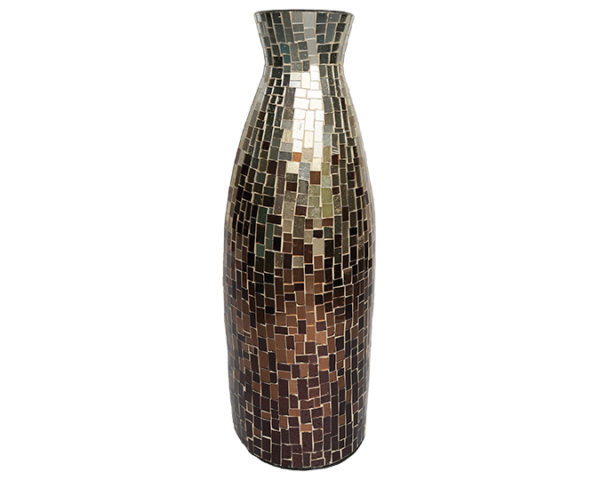 Mosaic Vase – Brown Gold - dharmasiadja.com - Front View