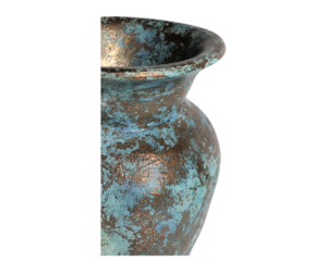 Rustic Blue and Gold Terracotta Vase - Earth Collection - dharmasiadja.com - Closeup View