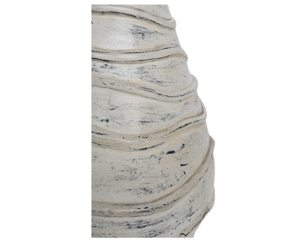 Rustic White Terracotta Vase – Earth Collection - dharmasiadja.com - Closeup View