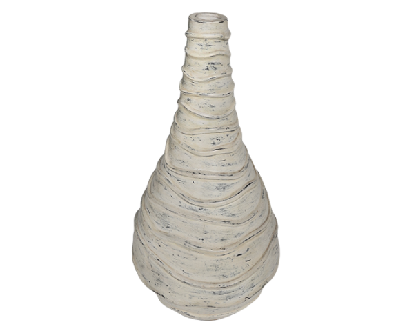 Rustic White Terracotta Vase – Earth Collection - dharmasiadja.com - Top View