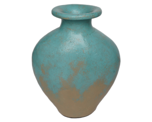 Sky Blue Terracotta Vase – Earth Collection - dharmasiadja.com - Top View